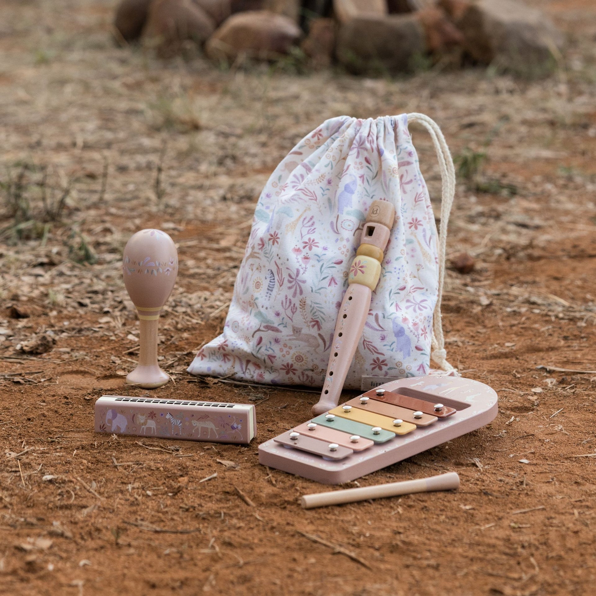 Little Dutch Music Set Pink - Safari Friends