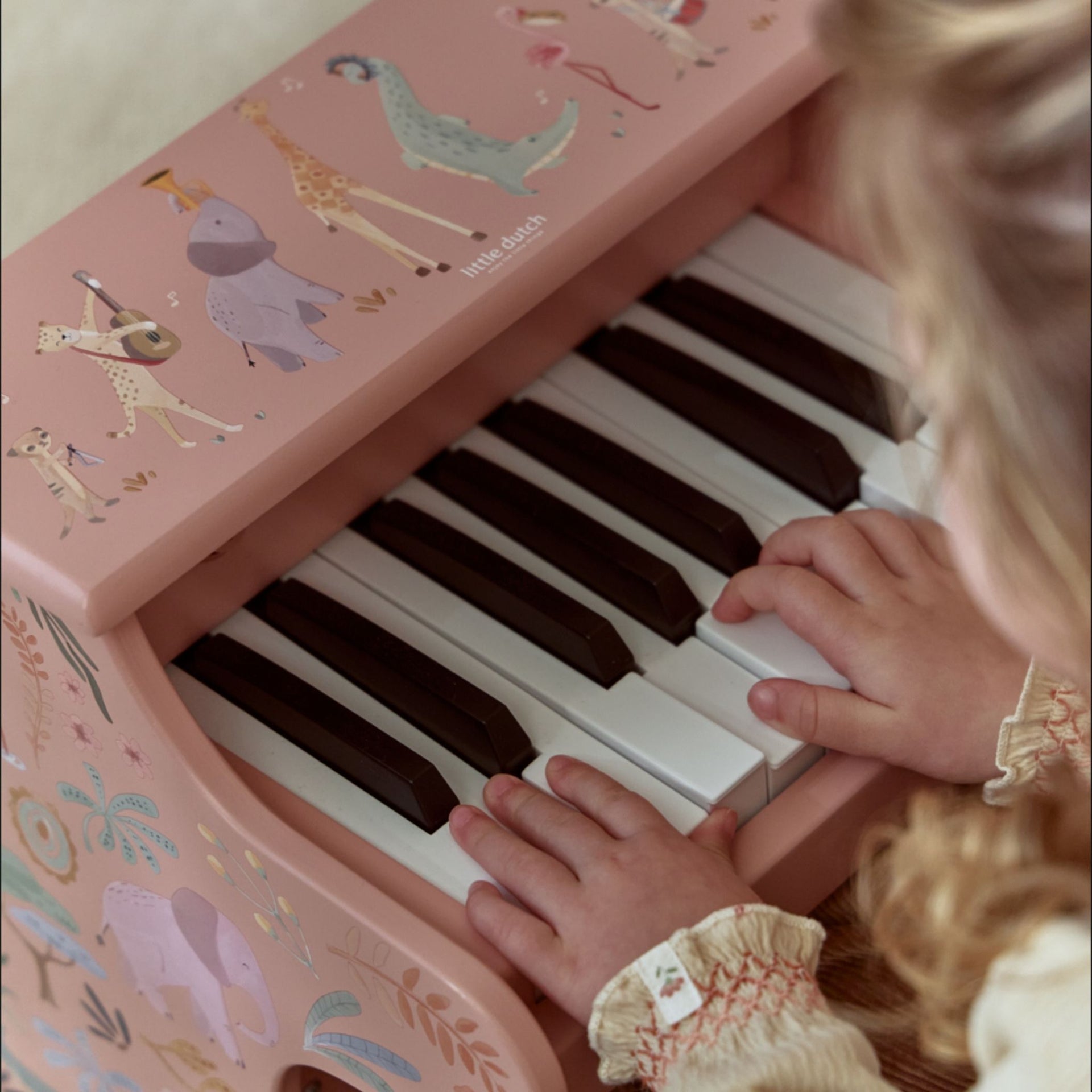 Little Dutch Wooden Piano Pink - Safari Friends