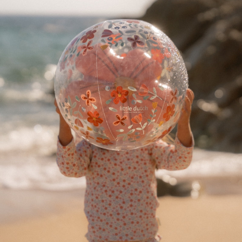 Little Dutch 3D Beach Ball - Pink Flowers