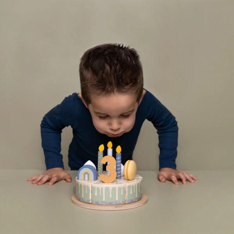 Little Dutch Wooden Birthday Cake - Blue