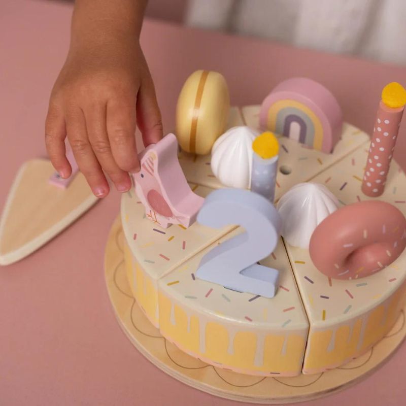 Little Dutch Wooden Birthday Cake - Pink