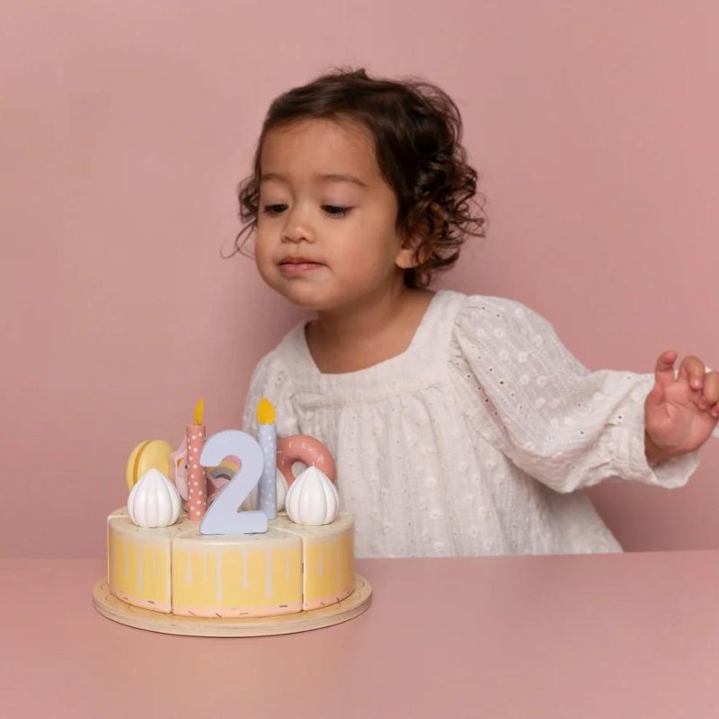 Little Dutch Wooden Birthday Cake - Pink