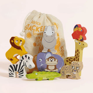 Le Toy Van Africa Stacking Animals & Bag
