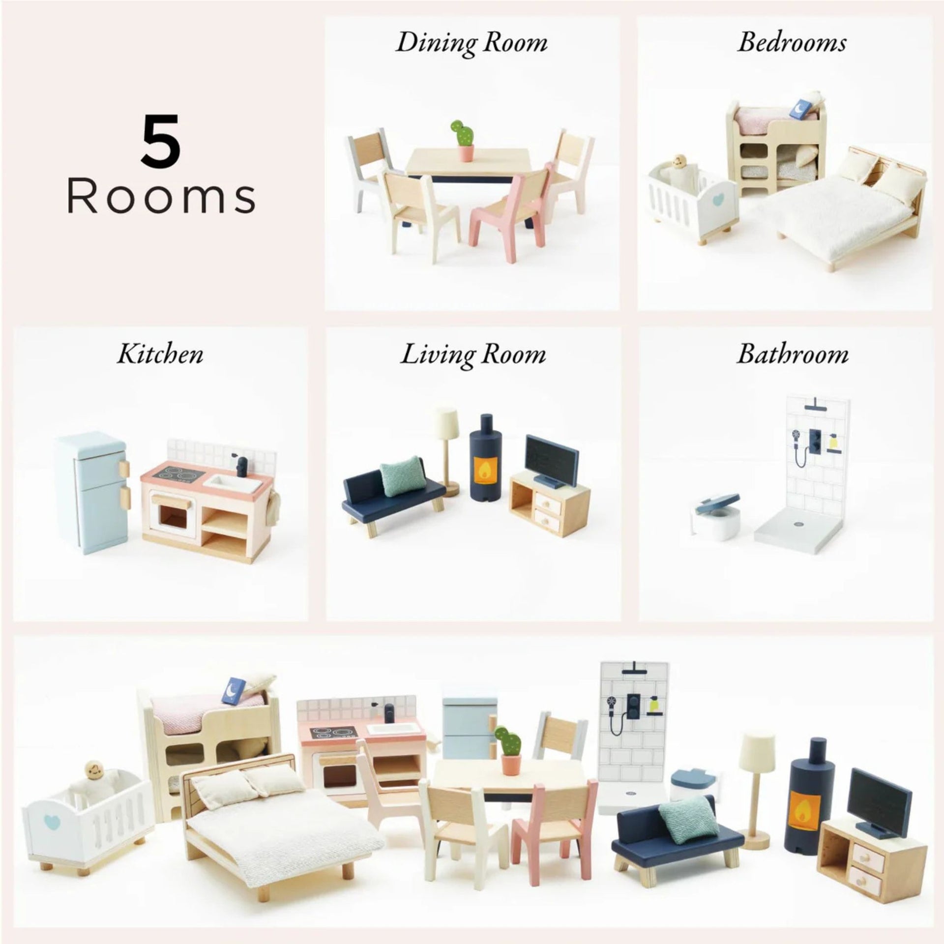 Le Toy Van Complete Dolls House Furniture Set