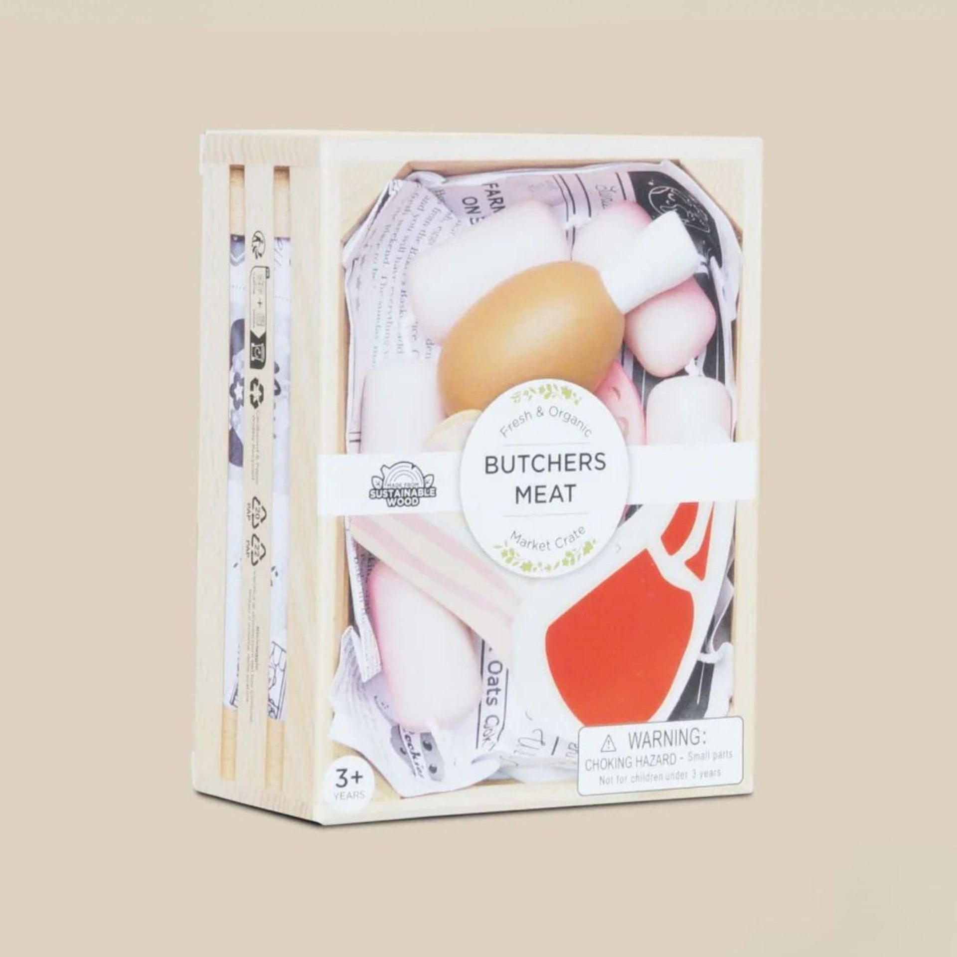Le Toy Van Butchers Meat Wooden Market Crate