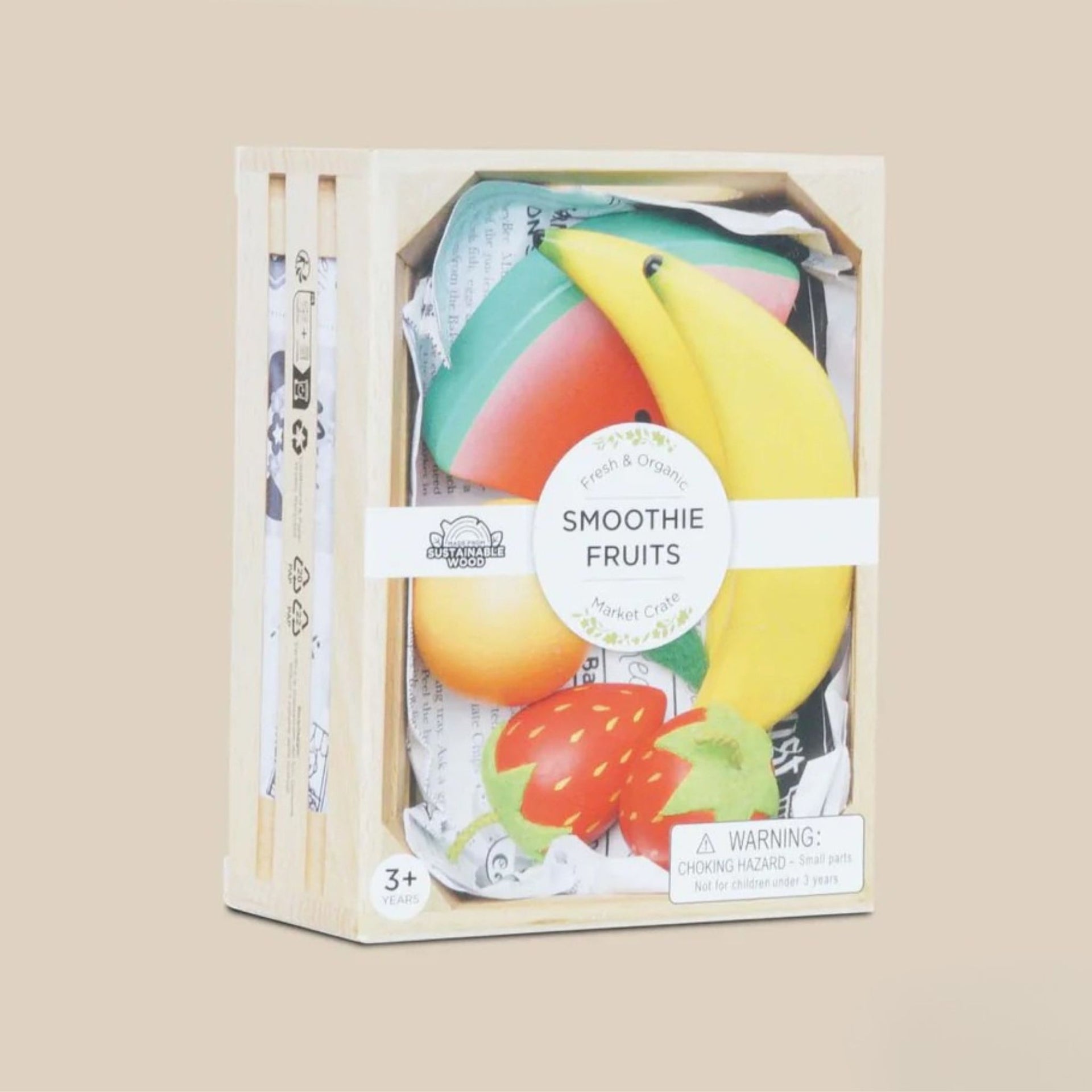Le Toy Van Smoothie Fruits Wooden Market Crate