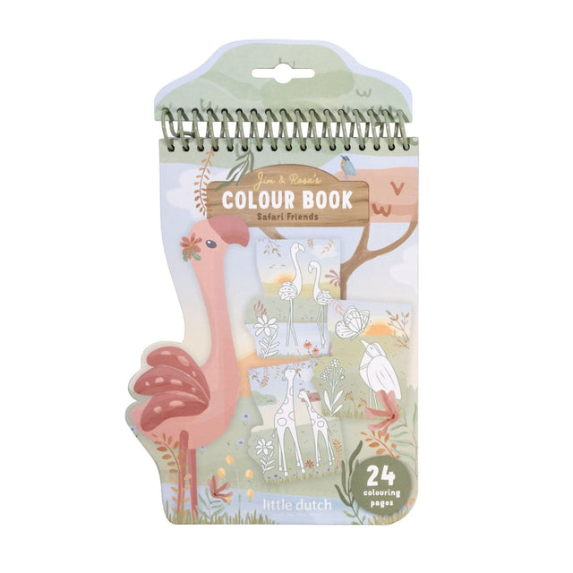 Little Dutch Flamingo Colouring Book - Safari Friends