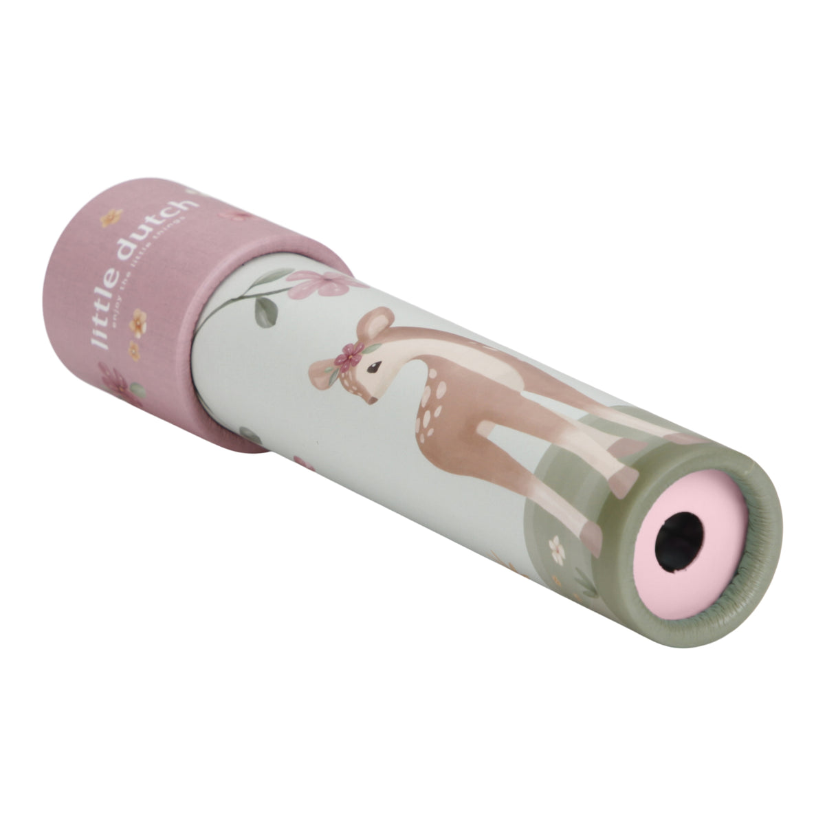 Kaleidoscope with deer design and 'little dutch' branding on a white background