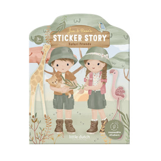 Little Dutch Reusable Sticker Scene Book - Safari Friends