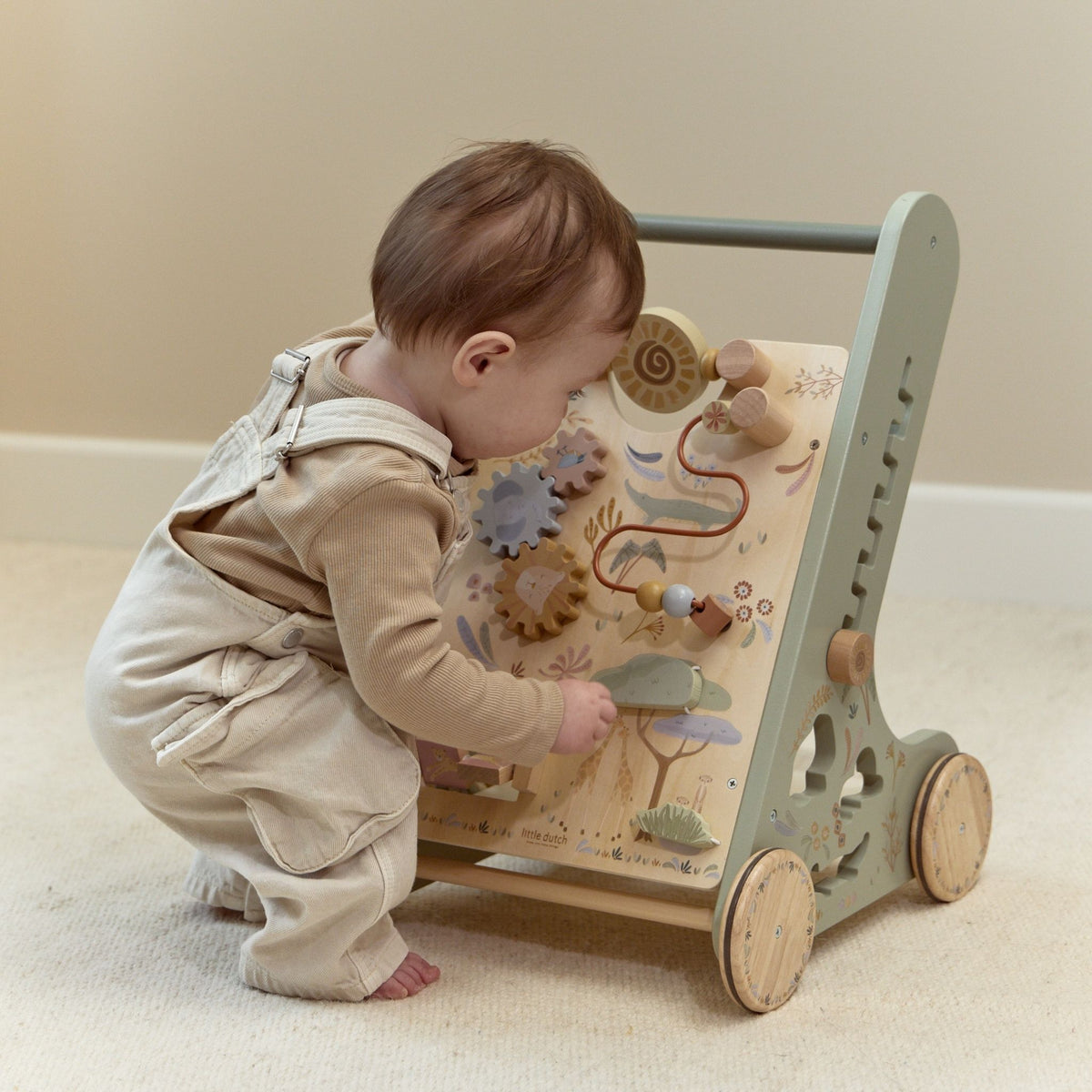 Little Dutch Wooden Baby Activity Walker - Safari Friends