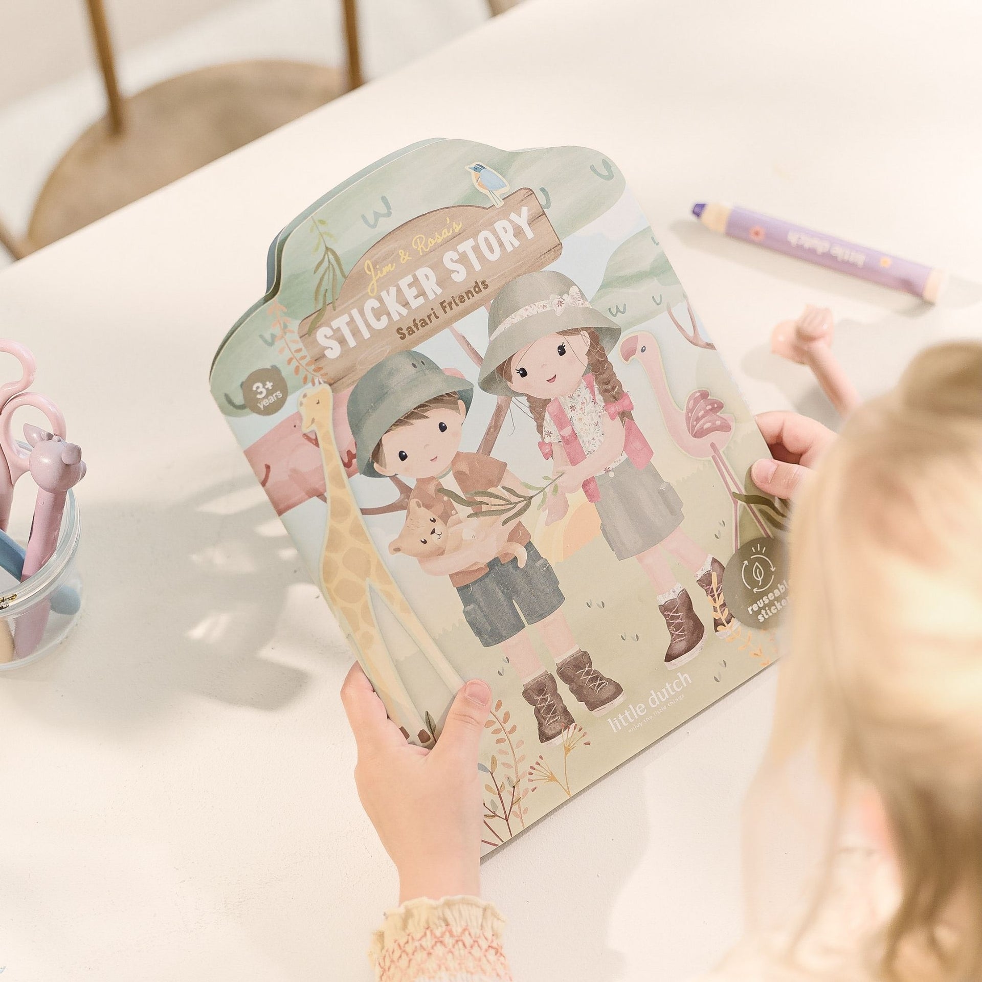 Little Dutch Reusable Sticker Scene Book - Safari Friends