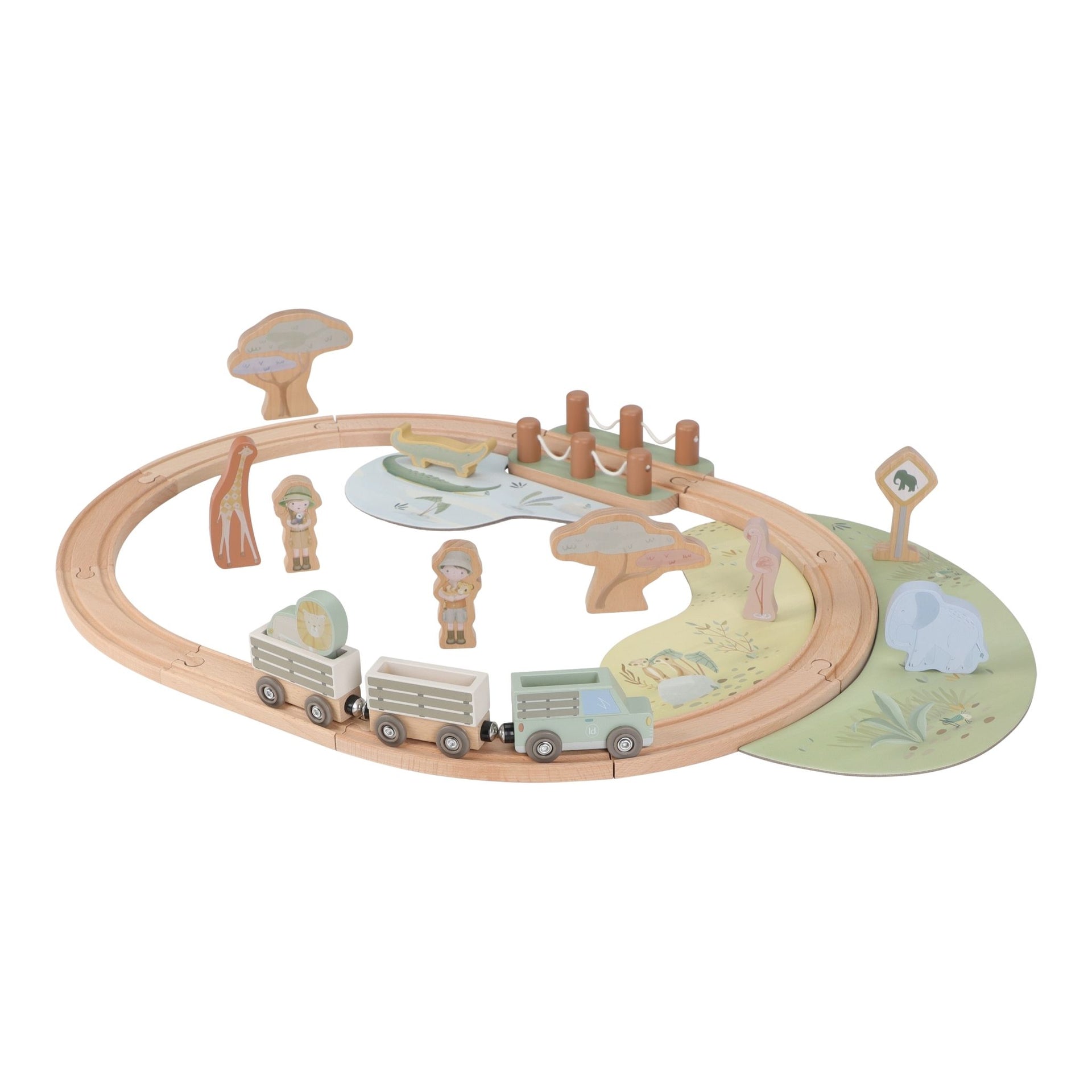 Little Dutch Wooden Train Set - Safari Friends