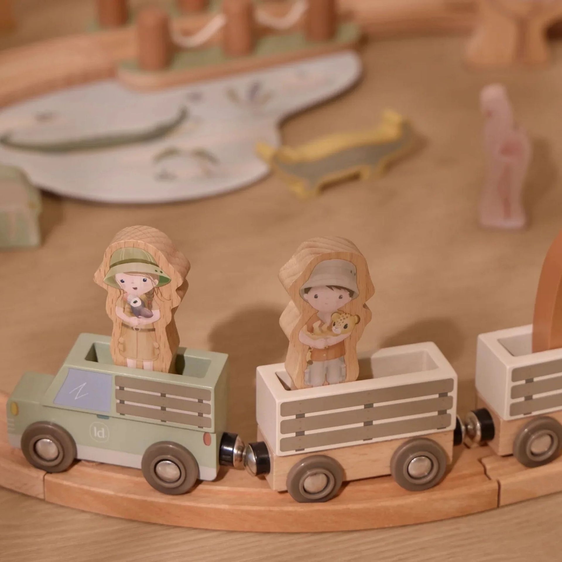 Little Dutch Wooden Train Set - Safari Friends