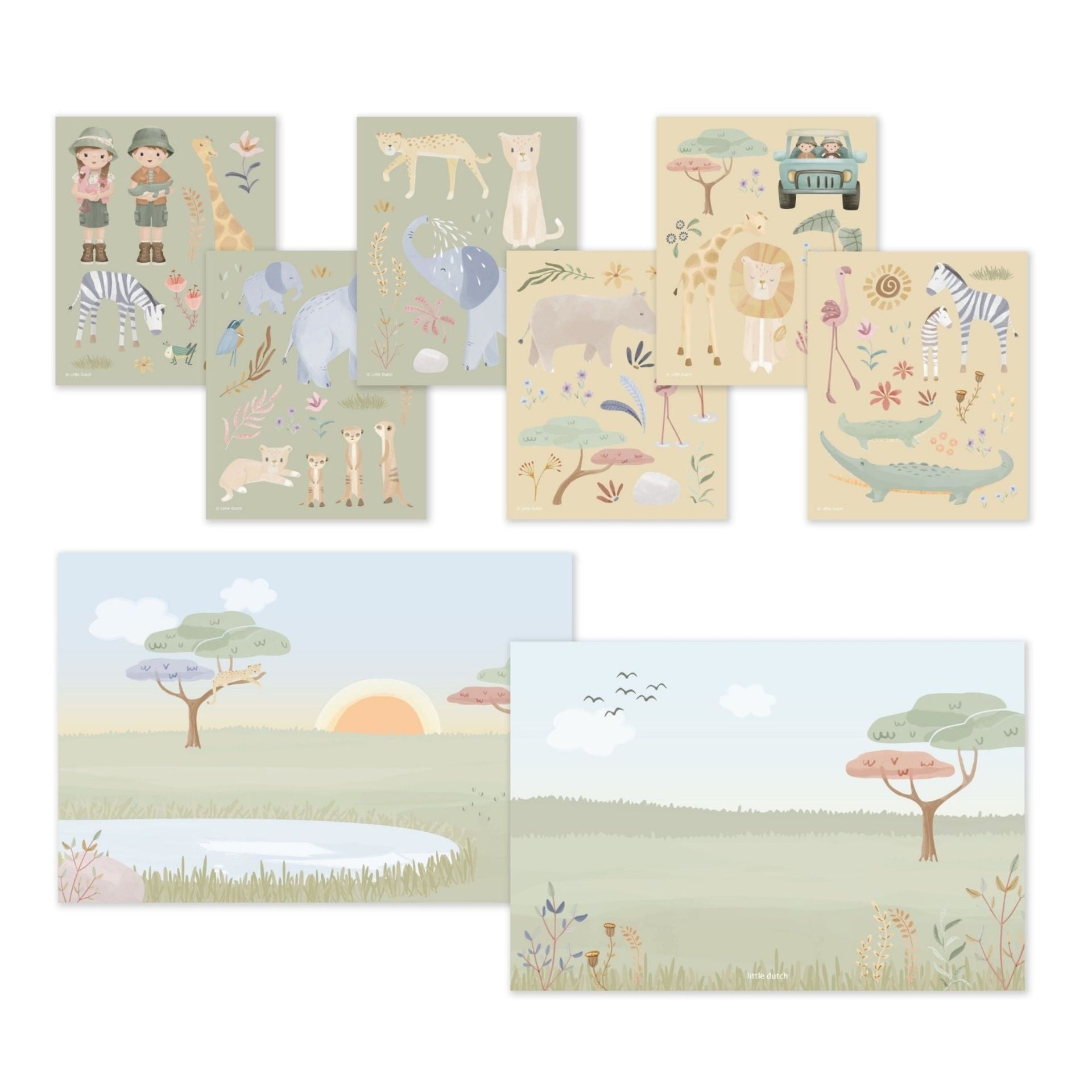 Little Dutch Sticker Scene Book - Safari Friends