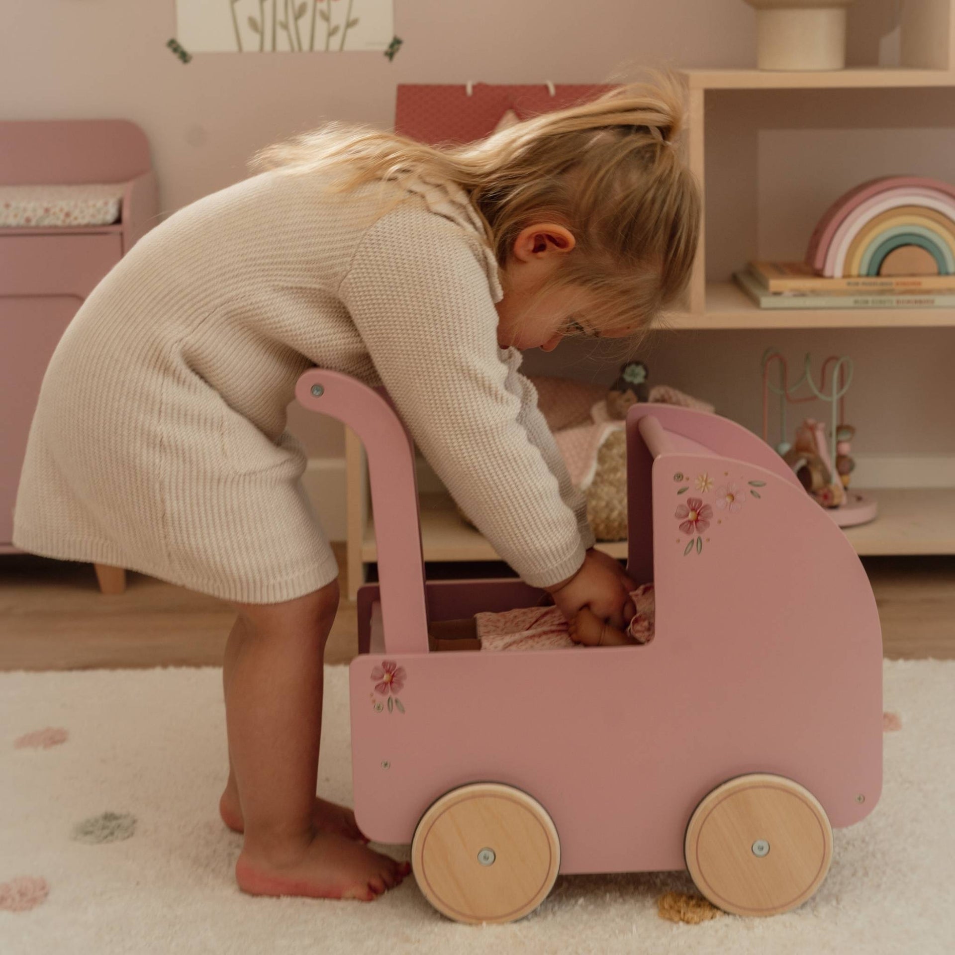 Little Dutch Wooden Doll Pram