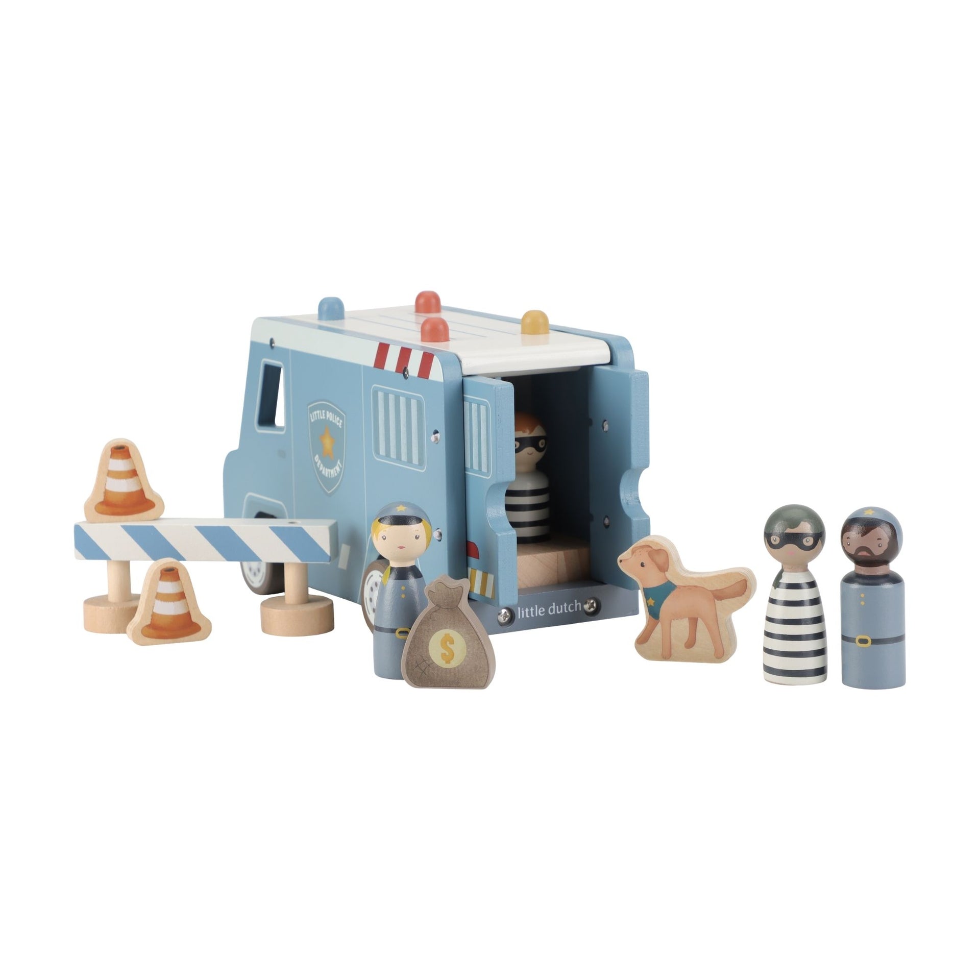 Little Dutch Wooden Police Van Set