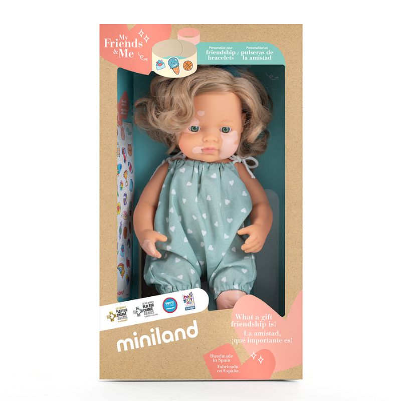 Miniland Girl Doll With Vitiligo Mulberry - 38cm
