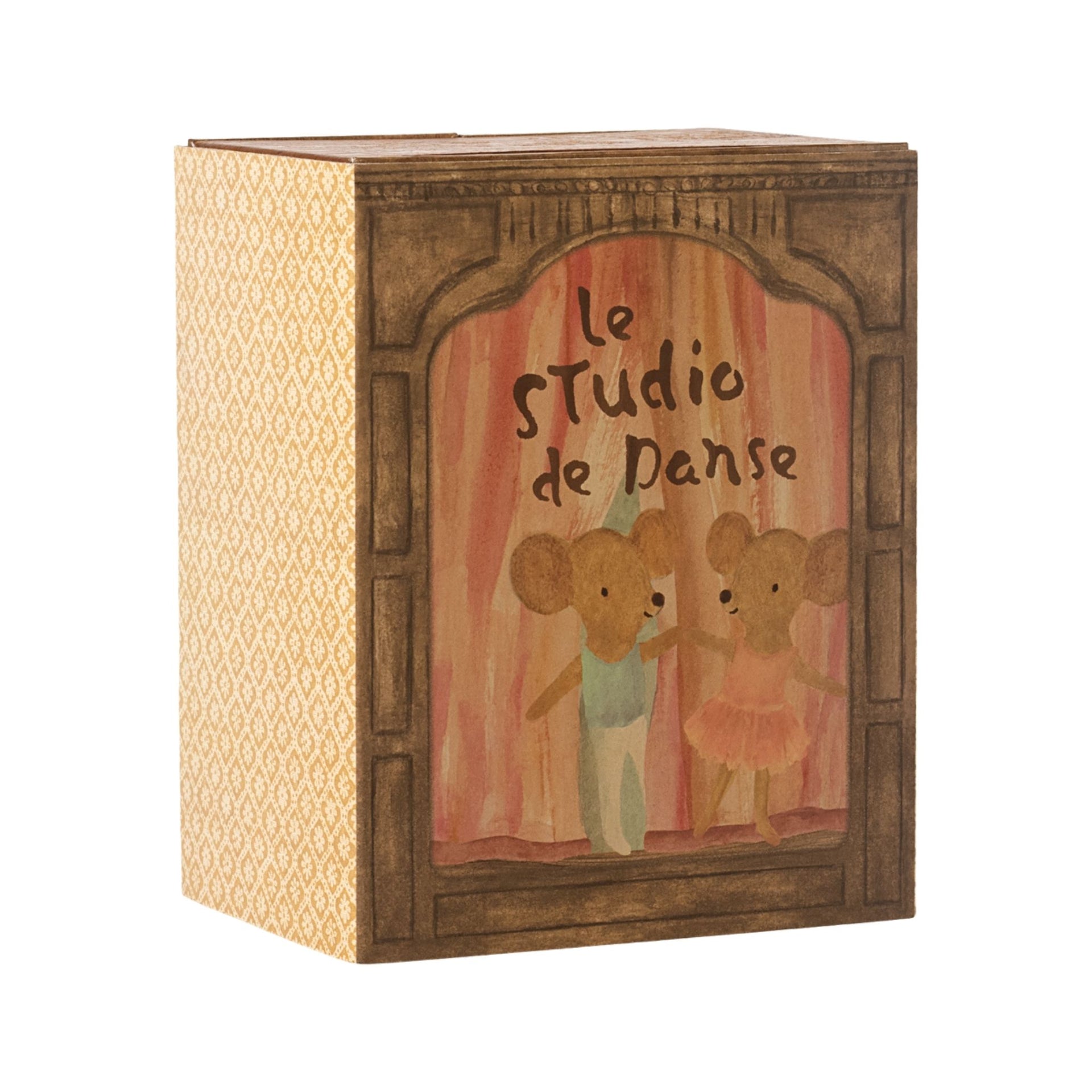 Maileg Little Sister And Brother Ballet Mice In Dance Studio