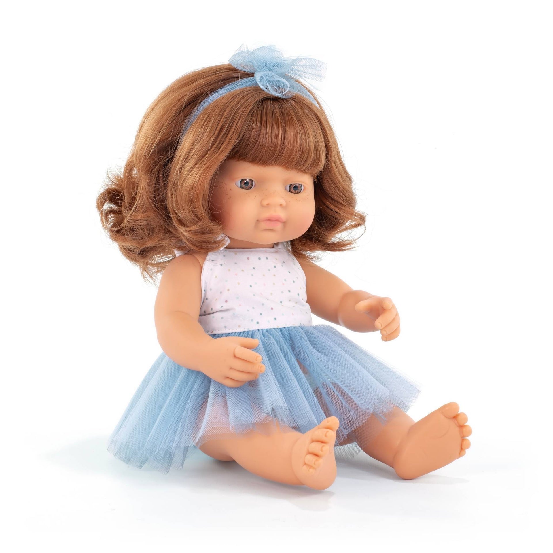 Miniland Caucasian Redhead Girl Doll - 38cm