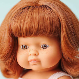 Miniland Caucasian Redhead Girl Doll - 38cm