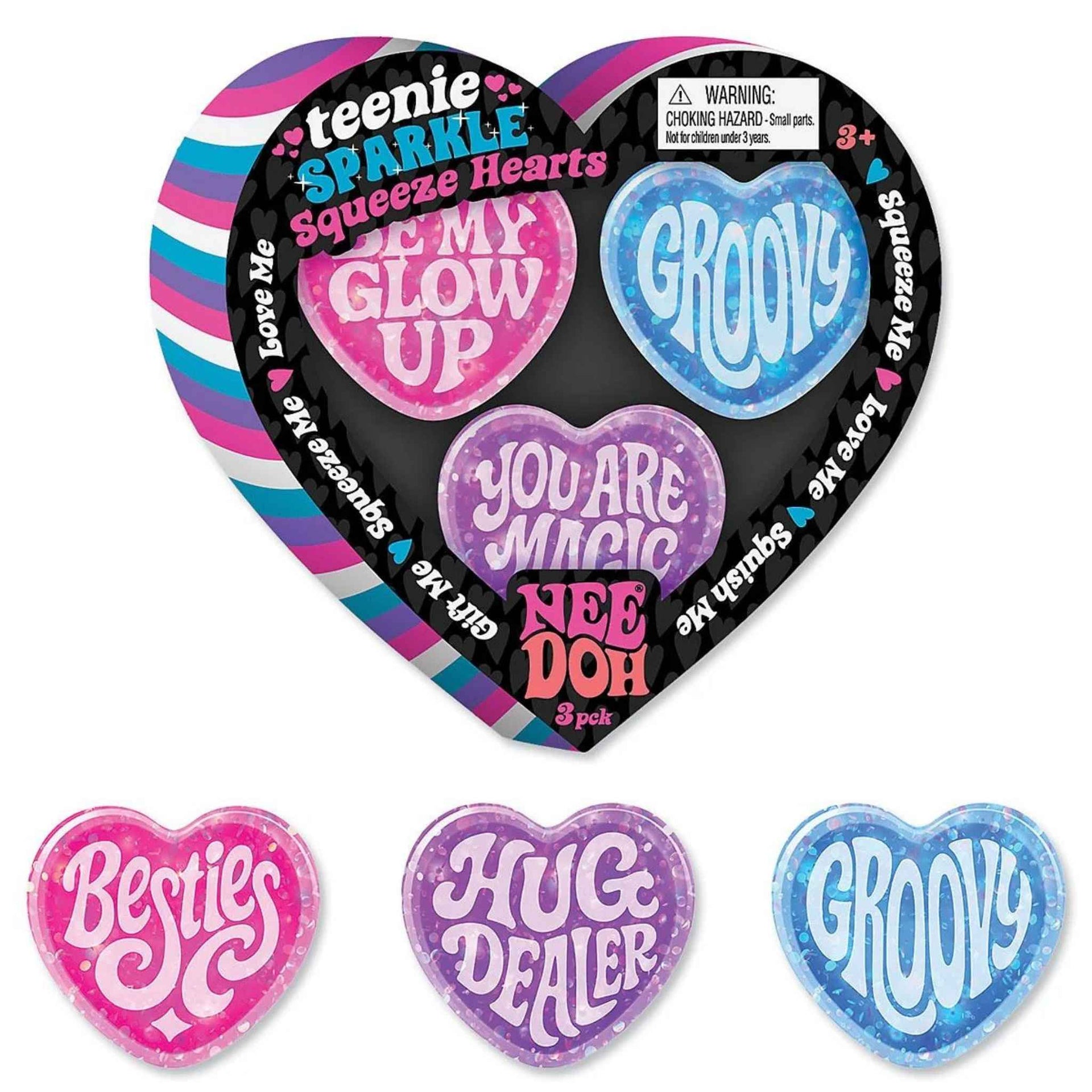 NeeDoh Teenie Sparkle Hearts