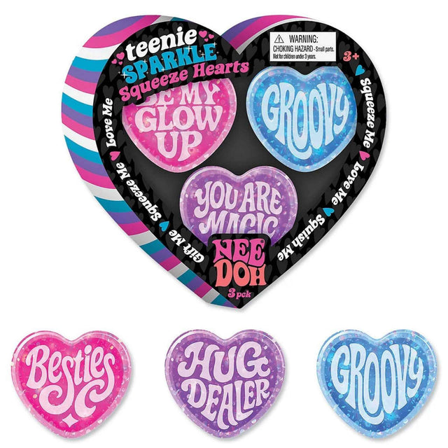 NeeDoh Teenie Sparkle Hearts