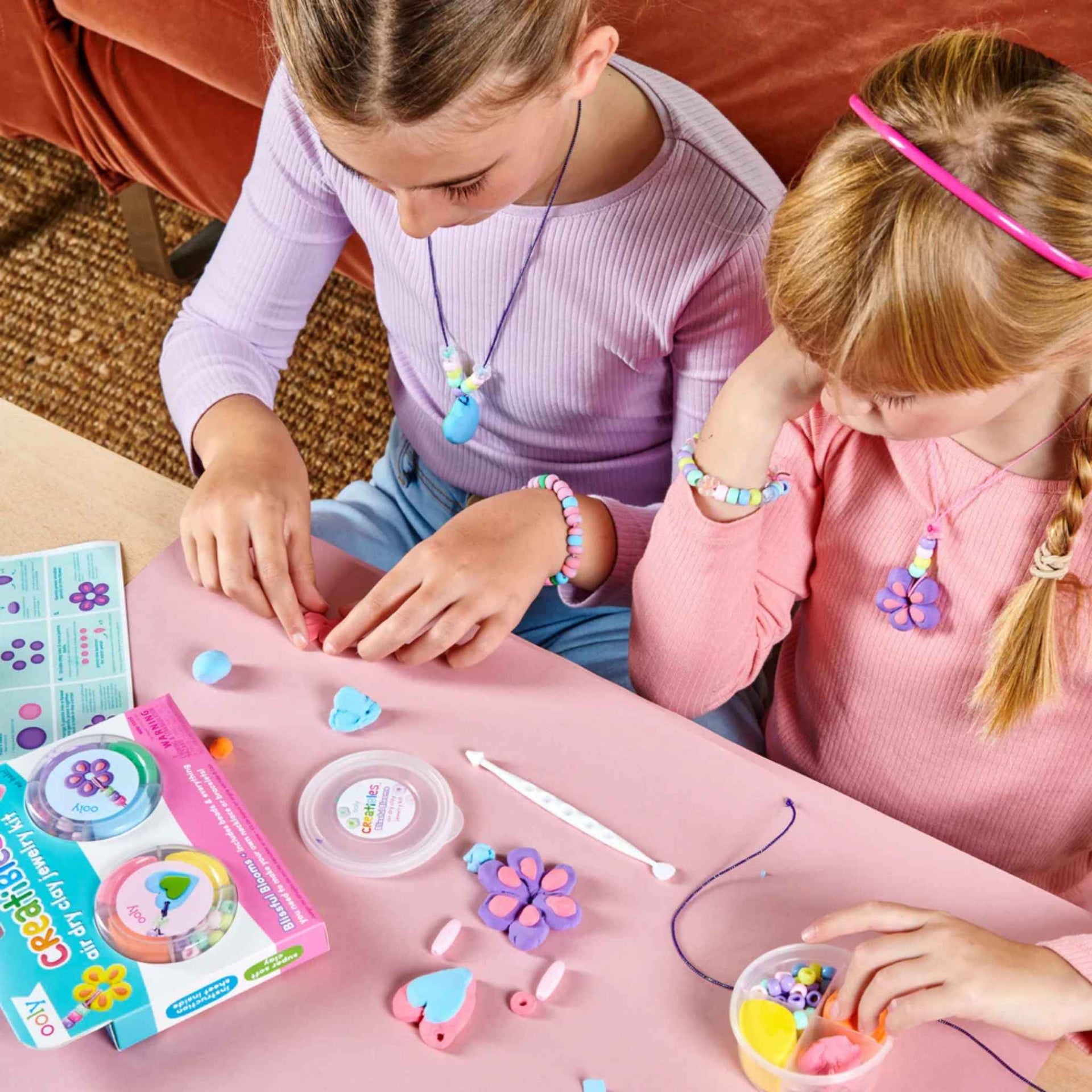 Ooly Creatibles Air Dry Clay Jewellery Kit - Blissful Blooms