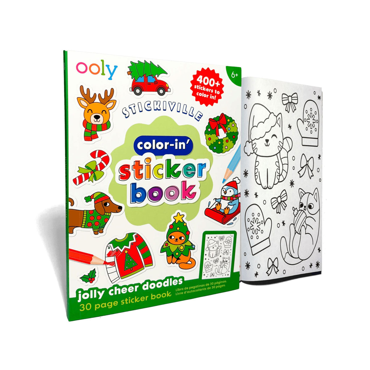 Ooly Colour-in' Sticker Book - Jolly Cheer Doodles