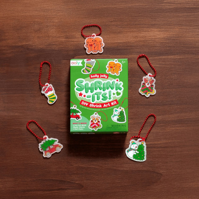 Ooly Mini Shrink-Its! DIY Shrink Art Kit - Holly Jolly