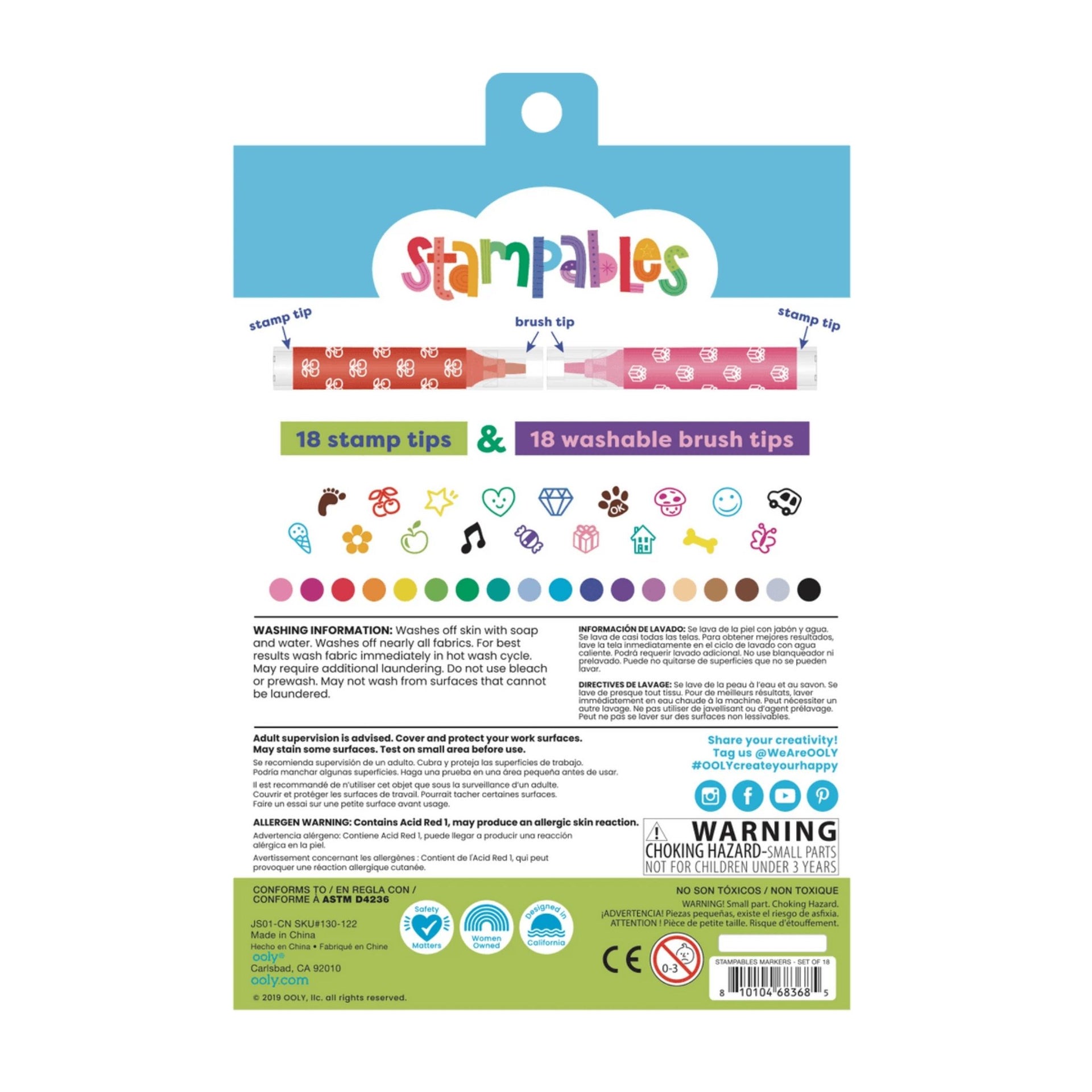 Ooly Stampables Double-Ended Stamp & Brush Markers
