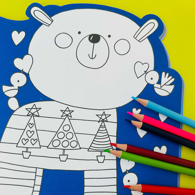 Rachel Ellen Designs Christmas Colouring Book with Stickers