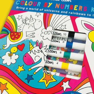 Rachel Ellen Designs Colour By Numbers - Unicorns & Rainbows