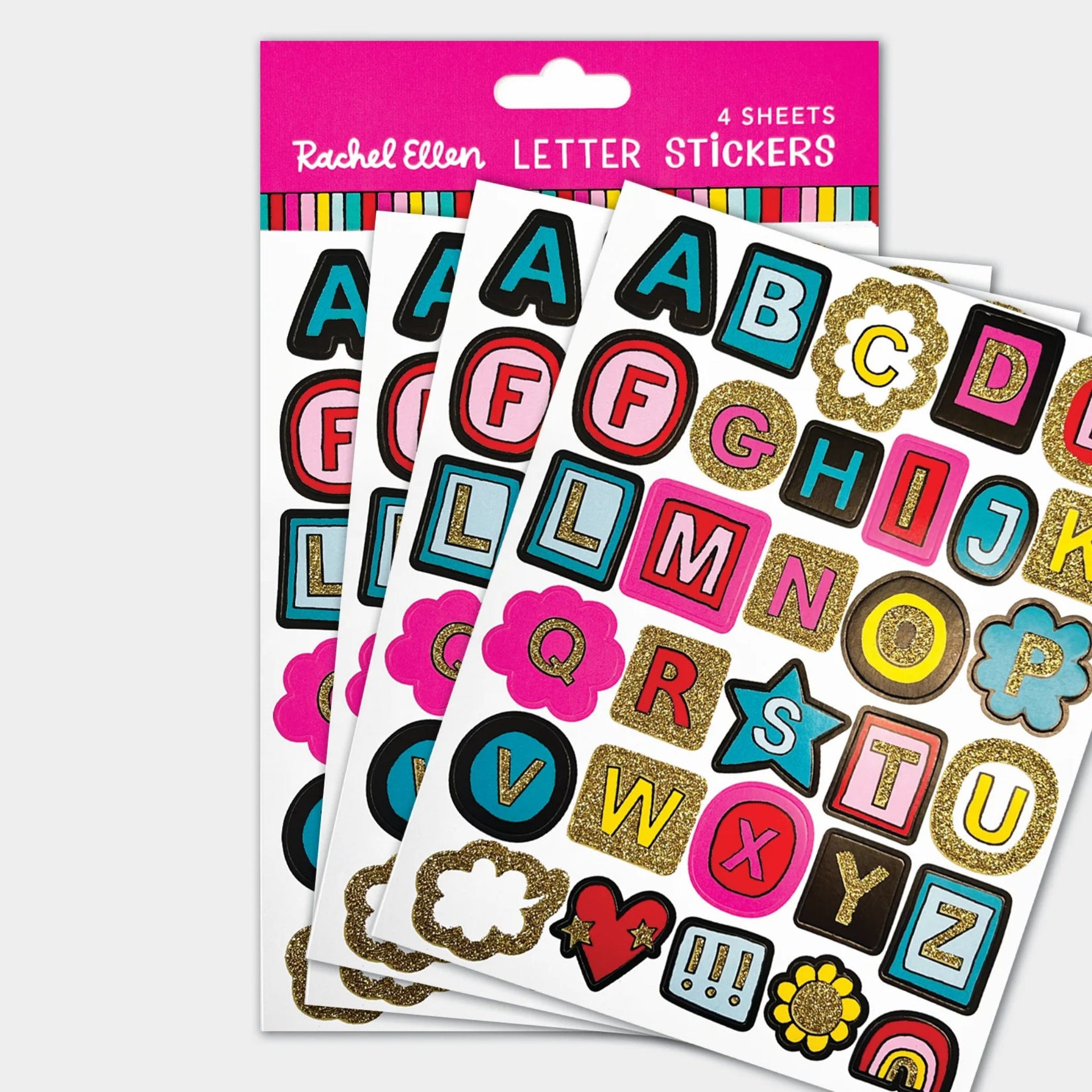 Rachel Ellen Designs Glitter Coloured Letter Stickers