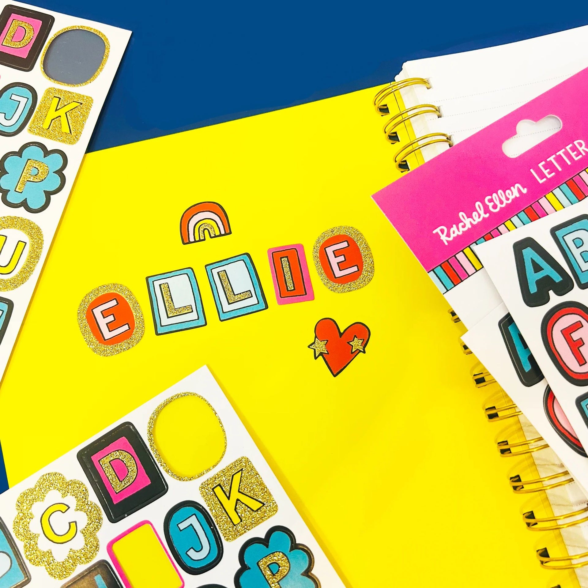 Rachel Ellen Designs Glitter Coloured Letter Stickers