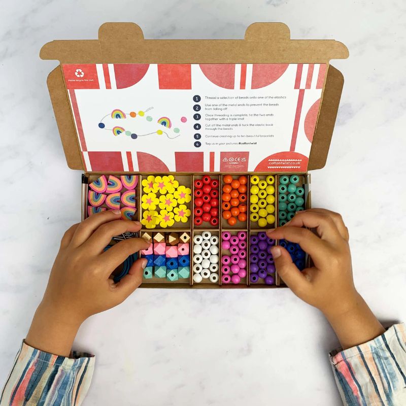 Cotton Twist Bracelet Making Kit - Rainbow Colours