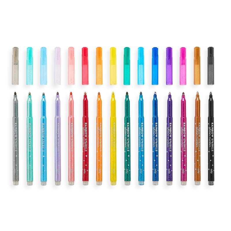 Ooly Rainbow Sparkle Glitter Markers - Set of 15