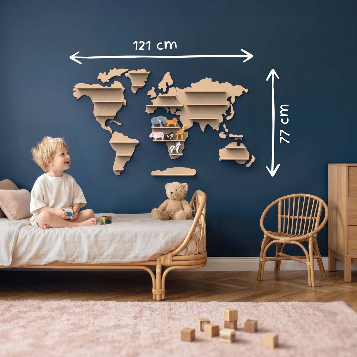 Speedy Monkey World Map Animal Shelf