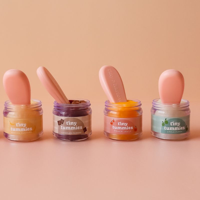 Tiny Harlow Tiny Tummies Peach Jelly Food Jar & Spoon Set