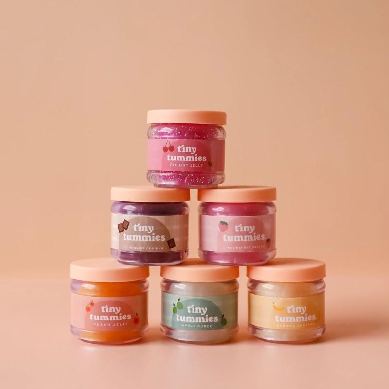 Tiny Harlow Tiny Tummies Strawberry Custard Food Jar & Spoon Set
