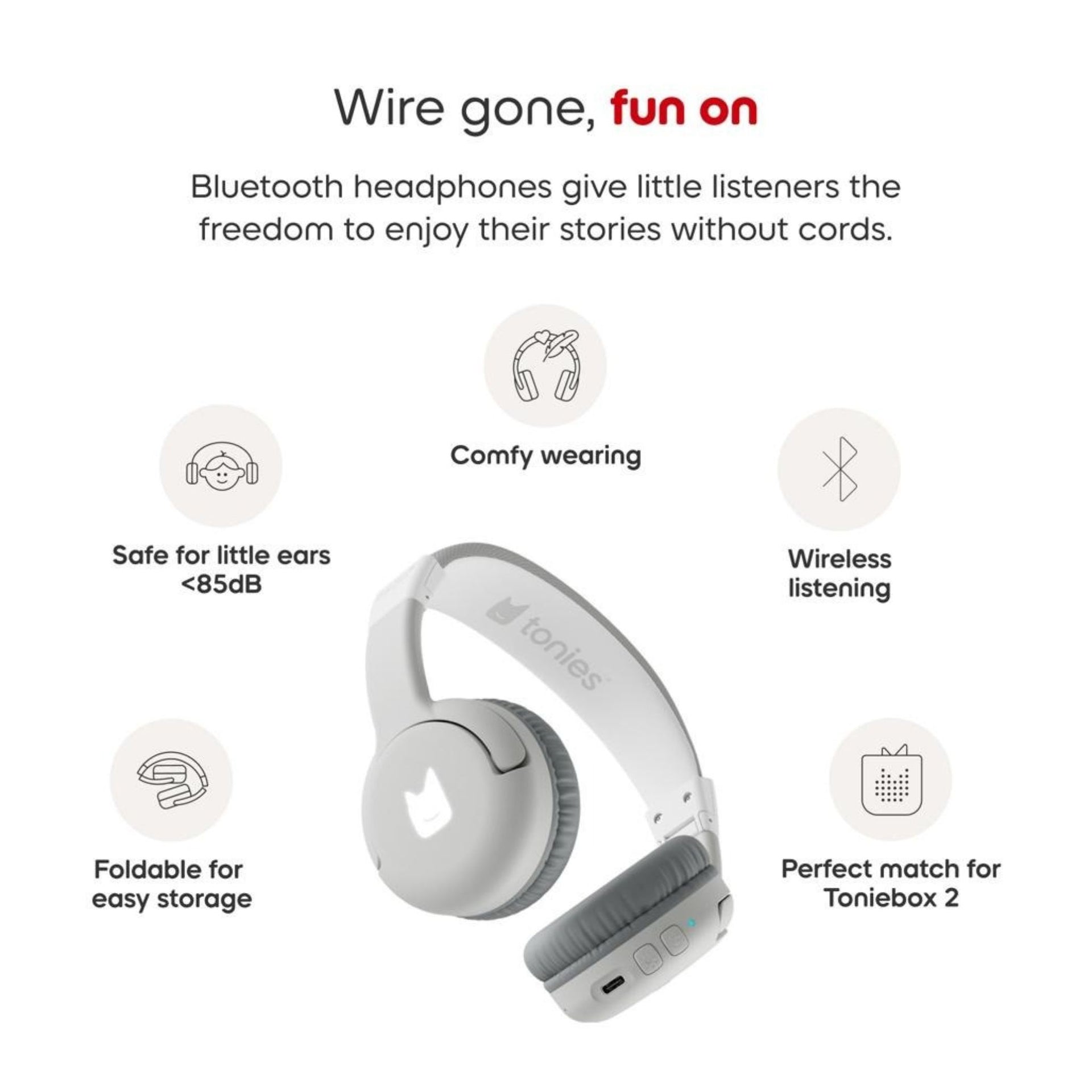 Tonies Bluetooth Headphones - Moon Grey