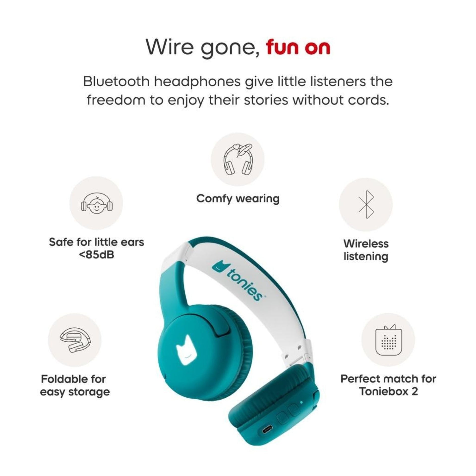 Tonies Bluetooth Headphones - Tropical Teal