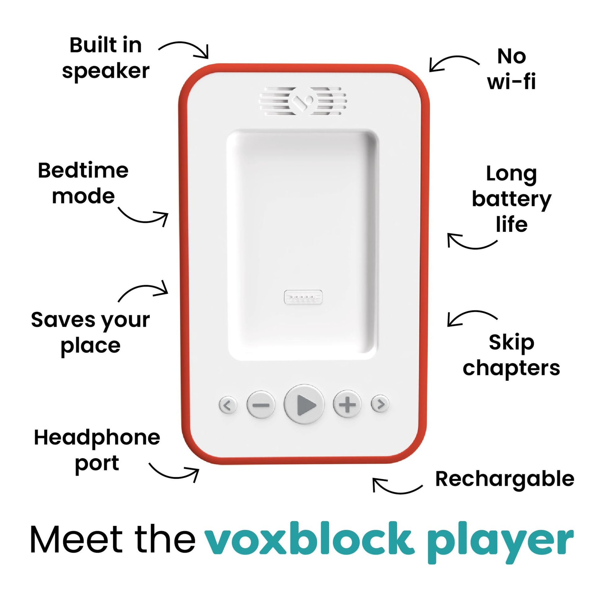Voxblock Audiobook Player - Red