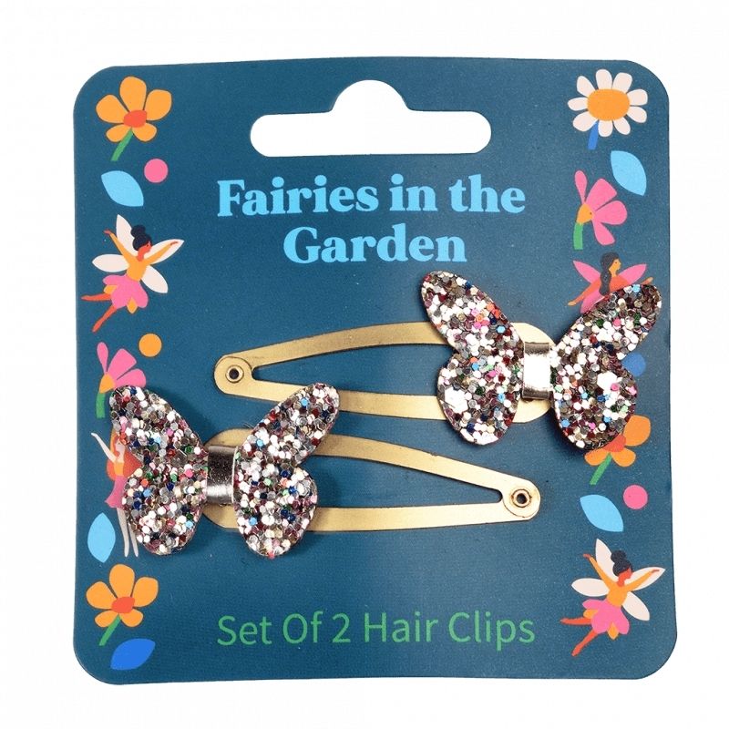 Rex London Fairies In The Garden Glitter Butterfly Hair Clips