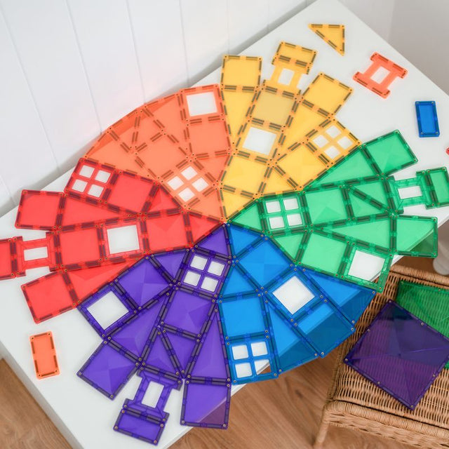 Connetix Magnetic Tiles 102 Piece Rainbow Creative Pack