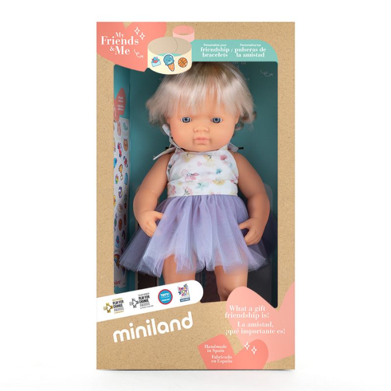 Miniland Girl Doll With Hearing Implant Olive - 38cm