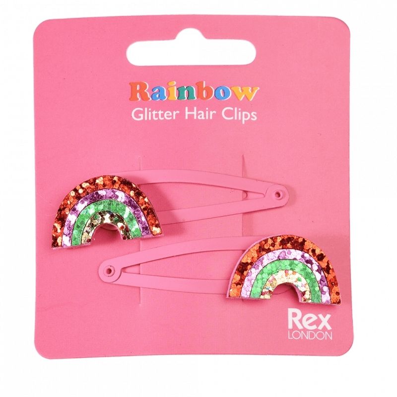 Rex London Rainbow Glitter Hair Clips