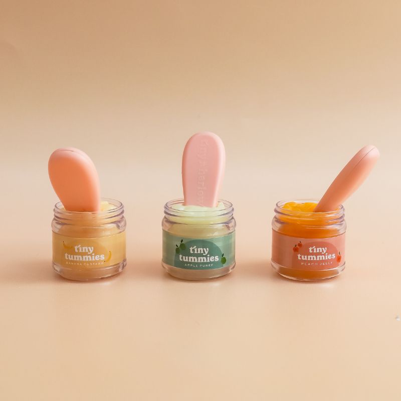 Tiny Harlow Tiny Tummies Banana Custard Food Jar & Spoon Set